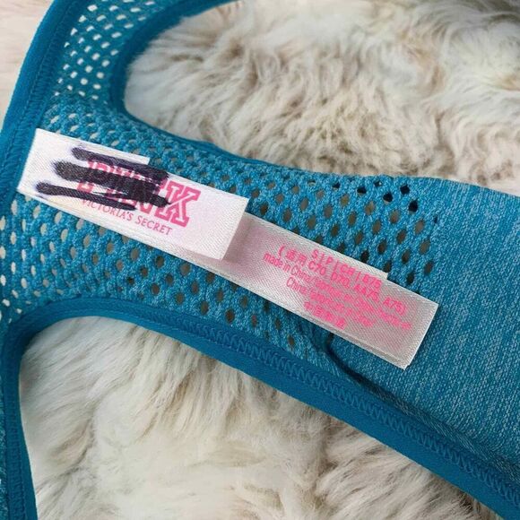 Pink by Victoria's Secret Sports Bra Womens Small Blue Racerback - Picture 4 of 4